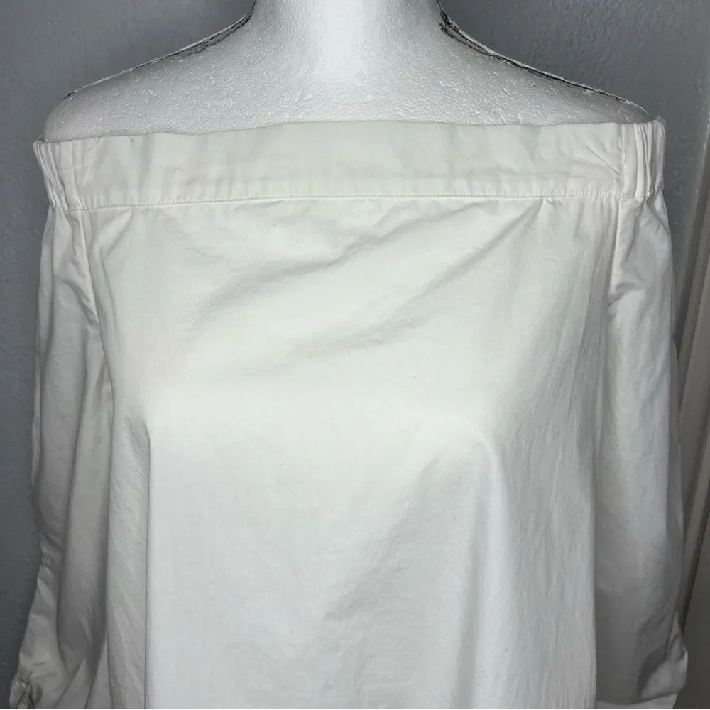 Free People White Off Shoulder Tunic Clean Girl Coastal Neutral Women Top Sz S